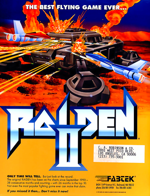 Raiden II (Holland) Arcade Game Cover